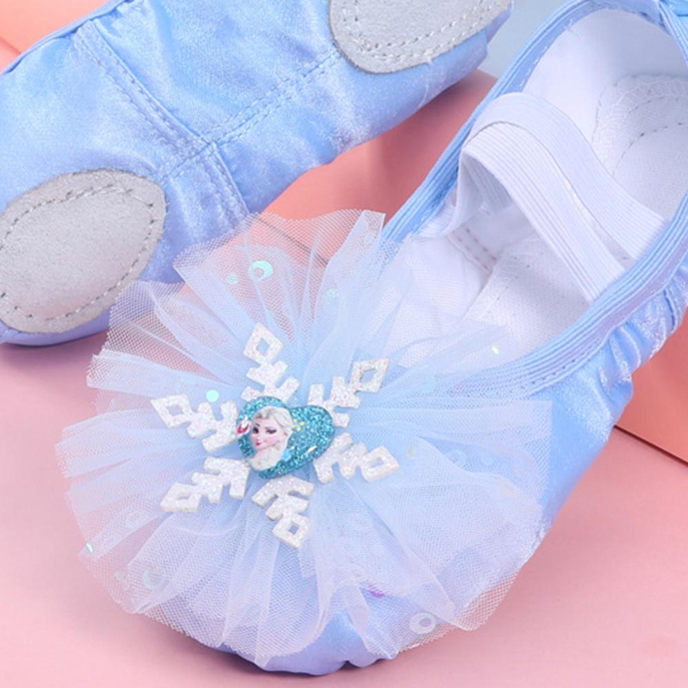 Giày Múa Ba Lê Đế Mềm Phối Ren Màu Xanh Dương / Hồng Xinh Xắn Cho Bé Gái A1O9