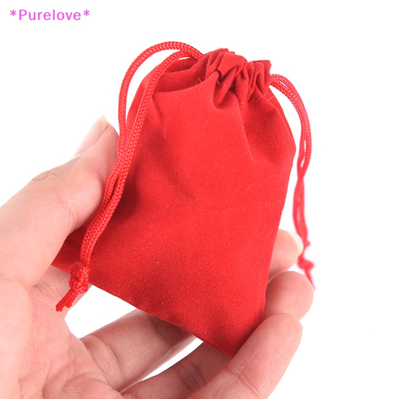 Set 10 Túi Nhung Dây Rút Kích Thước 7 * 9cm Dùng Để Đựng Quà Cưới Tiện Dụng