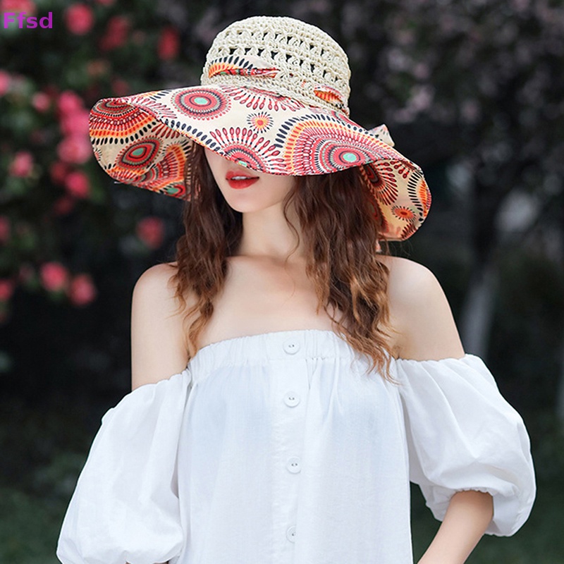 {Ffsd} Hàng Mới Về Mũ Rơm Đi Biển Mùa Hè Gấp Gọn Thời Trang Mới Cho Nữ * Bán Chạy