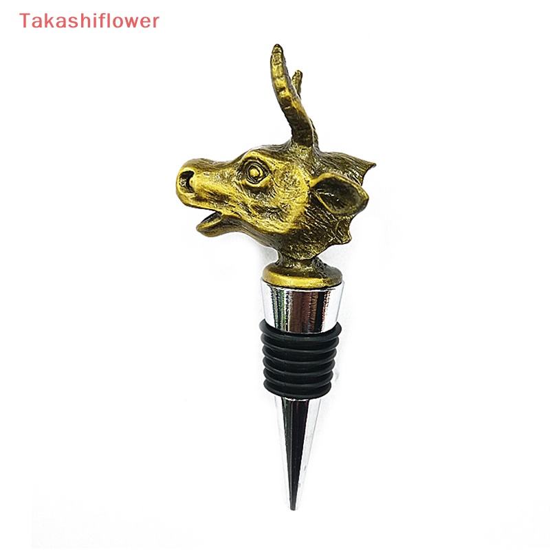 Nút Chặn Bảo Vệ Chai Rượu Chia Ngăn Hình Đầu Bò Bằng Hợp Kim Kẽm