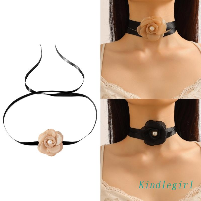Vòng Cổ Choker Bản To Họa Tiết Hoa Phong Cách Gothic Thời Trang Cho Nữ