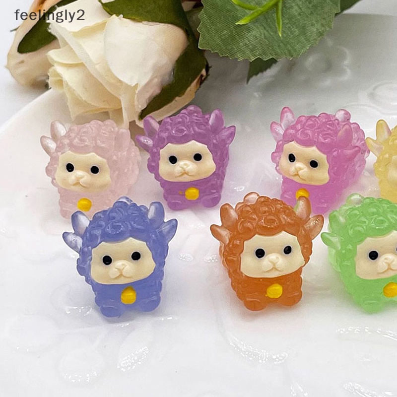 [Hàng Có Sẵn] Set 10 Chú Cừu Nhựa Phát Sáng Trong Bóng Tối Trang Trí