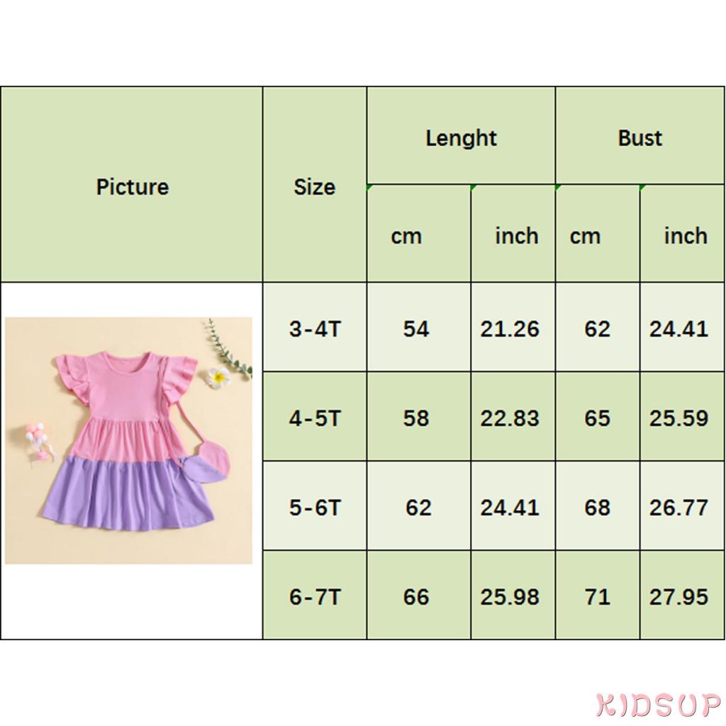 Đầm Công Chúa Tay Phồng Màu Sắc Tương Phản Thời Trang Mùa Hè Cho Bé Gái 1 Tuổi