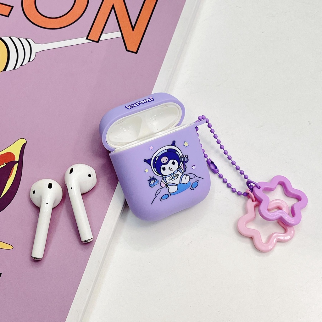 Vỏ Bảo Vệ Hộp Sạc Tai Nghe AirPods 1 2 3 Pro2 2022 Bluetooth Không Dây Chất Liệu Silicon Tpu Mềm Chống Trầy Xước Hình Phi Hành Gia Kuromi Hoạt Hình Dễ Thương