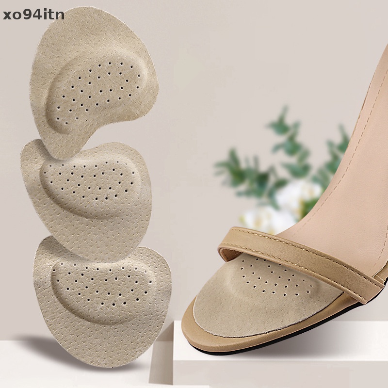 1 Cặp Miếng Lót Giày Cao Gót Bằng Da Chống Trượt Thấm Hút Mồ Hôi Thoáng Khí
