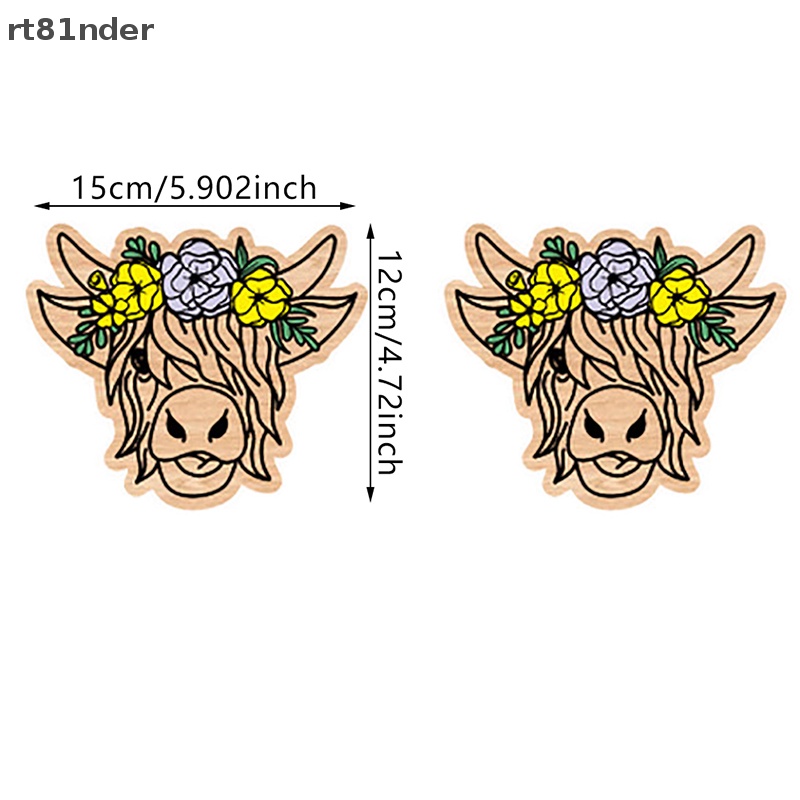 Rt 1 Đôi Bông Tai Đinh Tán Hình Bò Nông Trại Đồng Quê