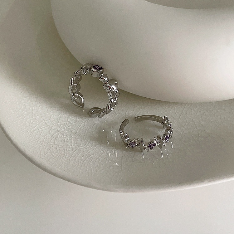 Nhẫn Hình Ngôi Sao Đính Đá Zircon Thiết Kế Đơn Giản Cá Tính