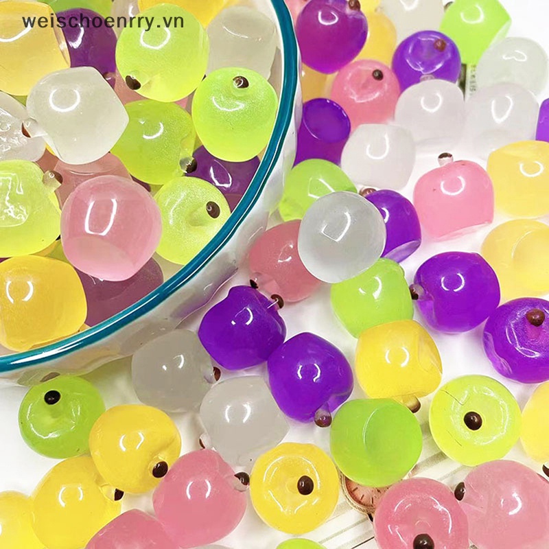 Set 5 Quả Táo Mini Bằng Nhựa Phát Quang Dùng Để Trang Trí