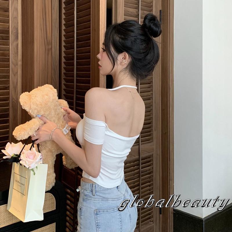 Áo Croptop Ngắn Tay Màu Sắc Đơn Giản Thời Trang Mùa Hè Cho Nữ