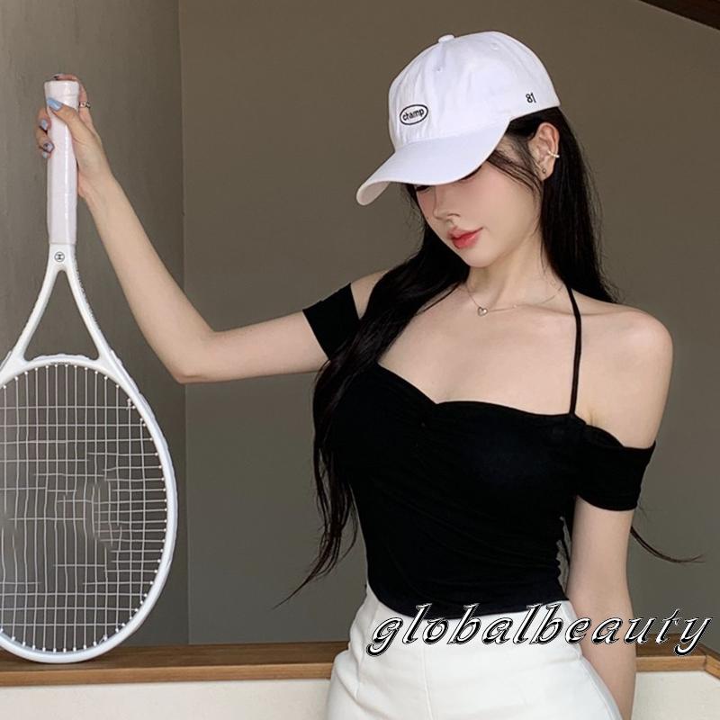 Áo Croptop Ngắn Tay Màu Sắc Đơn Giản Thời Trang Mùa Hè Cho Nữ