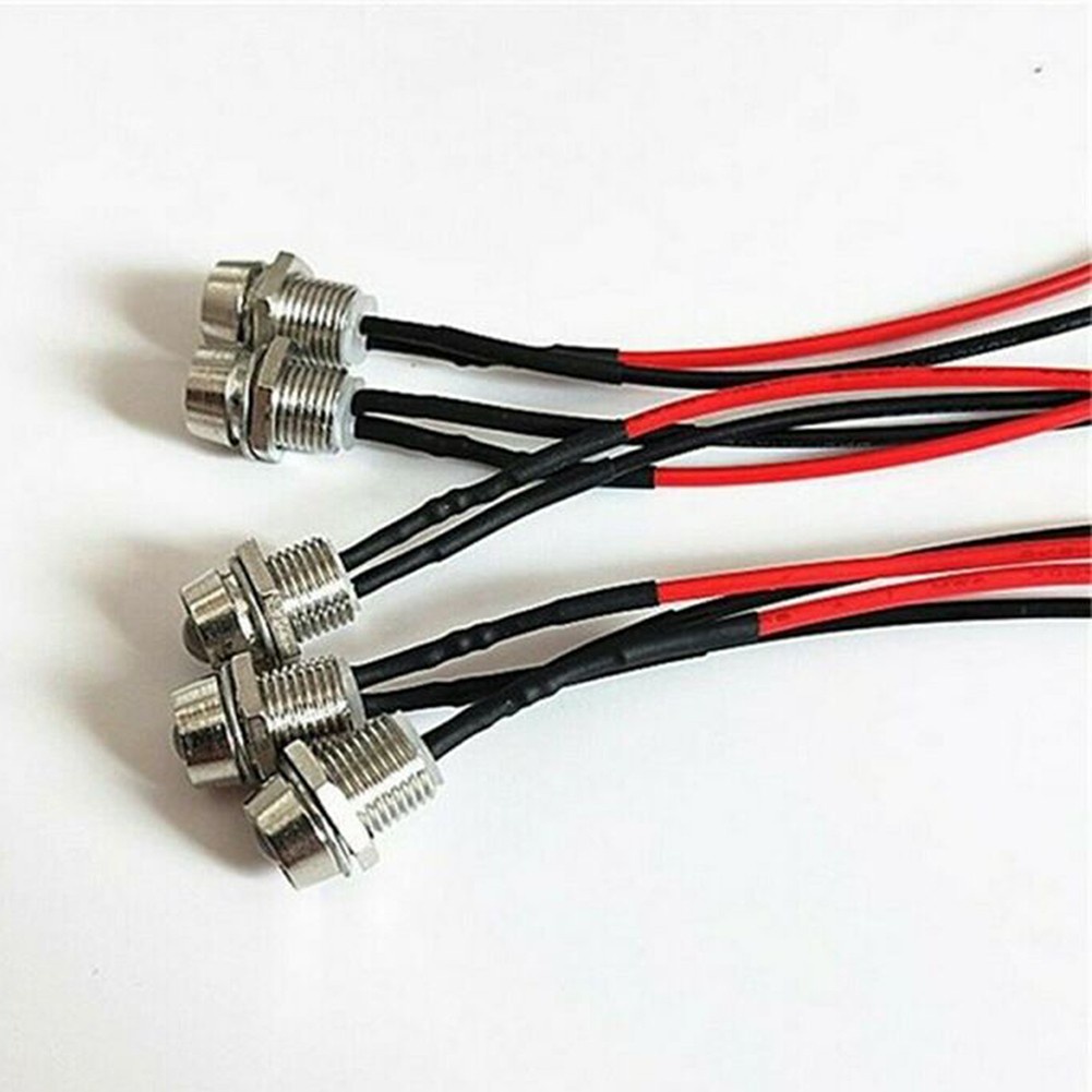 Set 10 Đèn LED Xanh 8mm 12V IP65 Chống Thấm Nước Chuyên Dụng Cho Xe Hơi / Tàu Thuyền