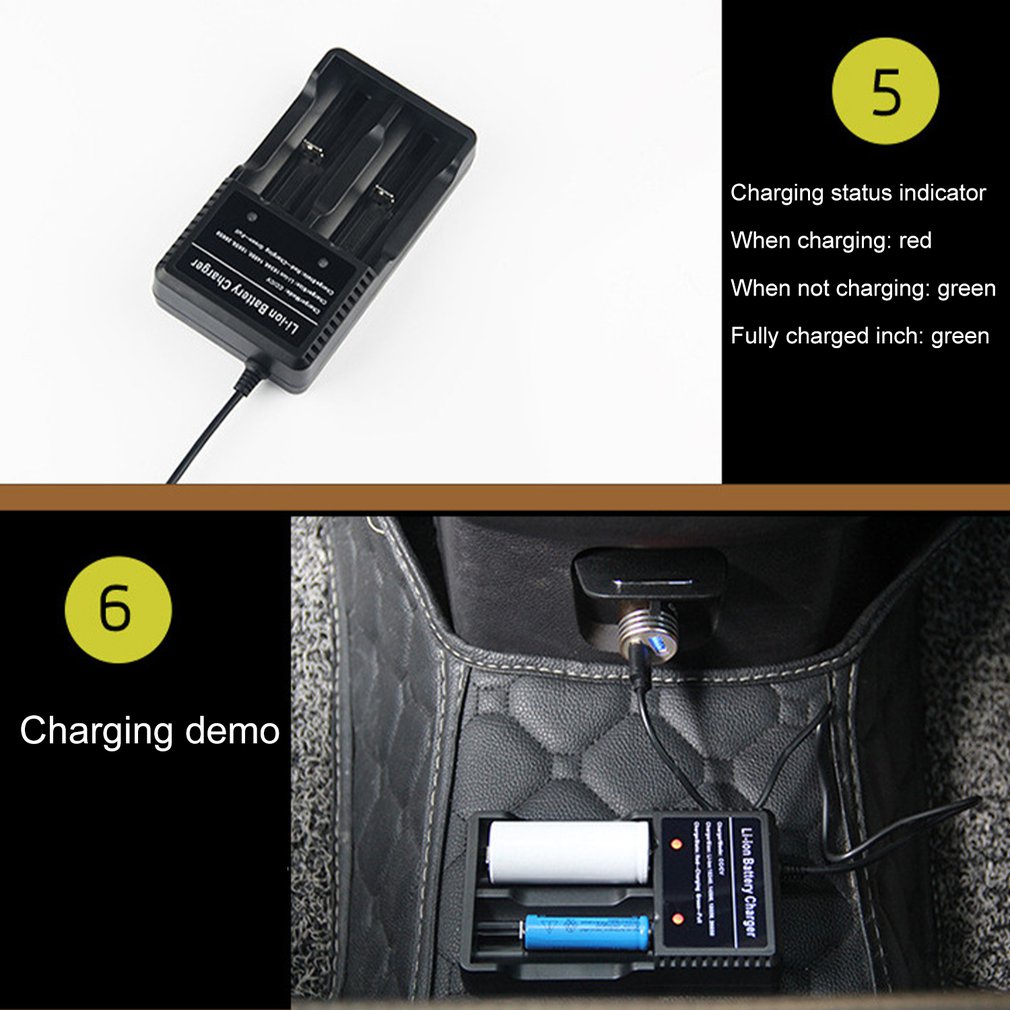 Battery Usb Charger Universal 2 Slot Smart Chargering For Rechargeable Batteries Li-Ion Nimh 18650 26650 14500 16340 [Q/12]