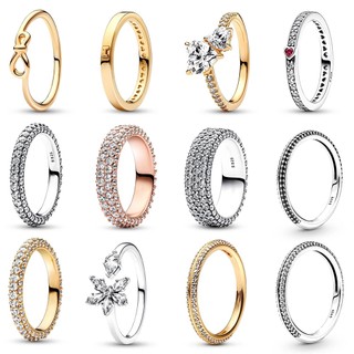 Nhẫn hở mạ bạc 925 hình trái tim lấp lánh pandora2023