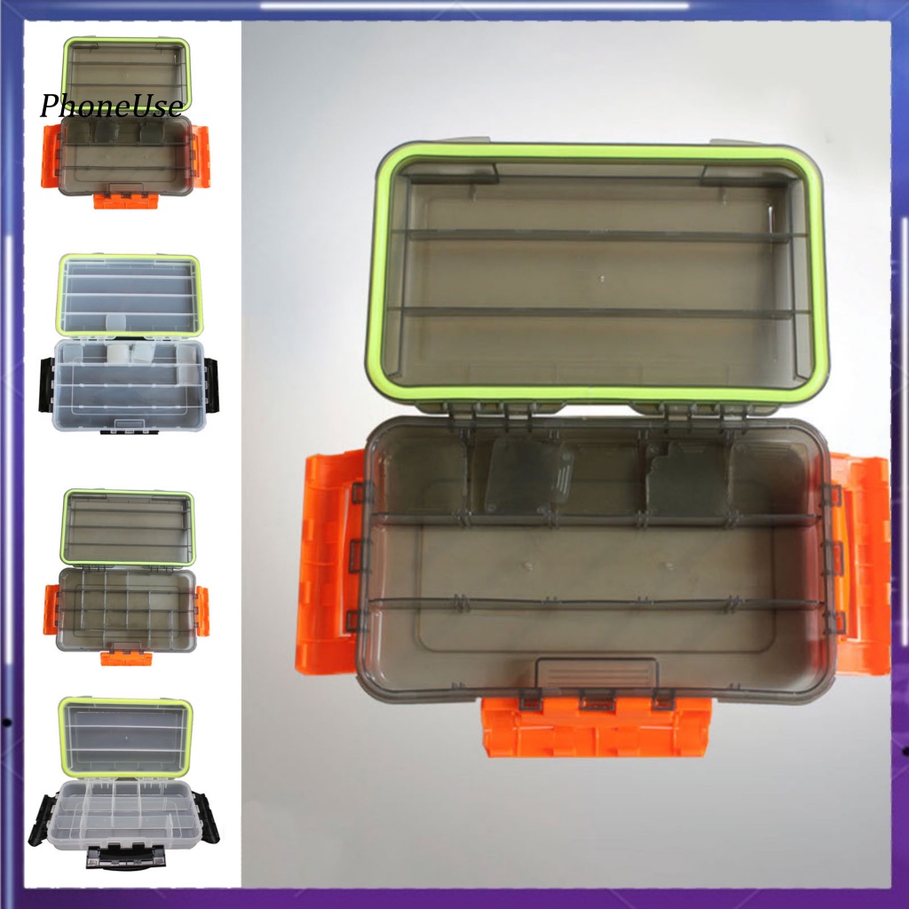 Hộp Đựng Mồi Câu Cá Ba Mặt Khóa Cài Trong Suốt Nhỏ Gọn