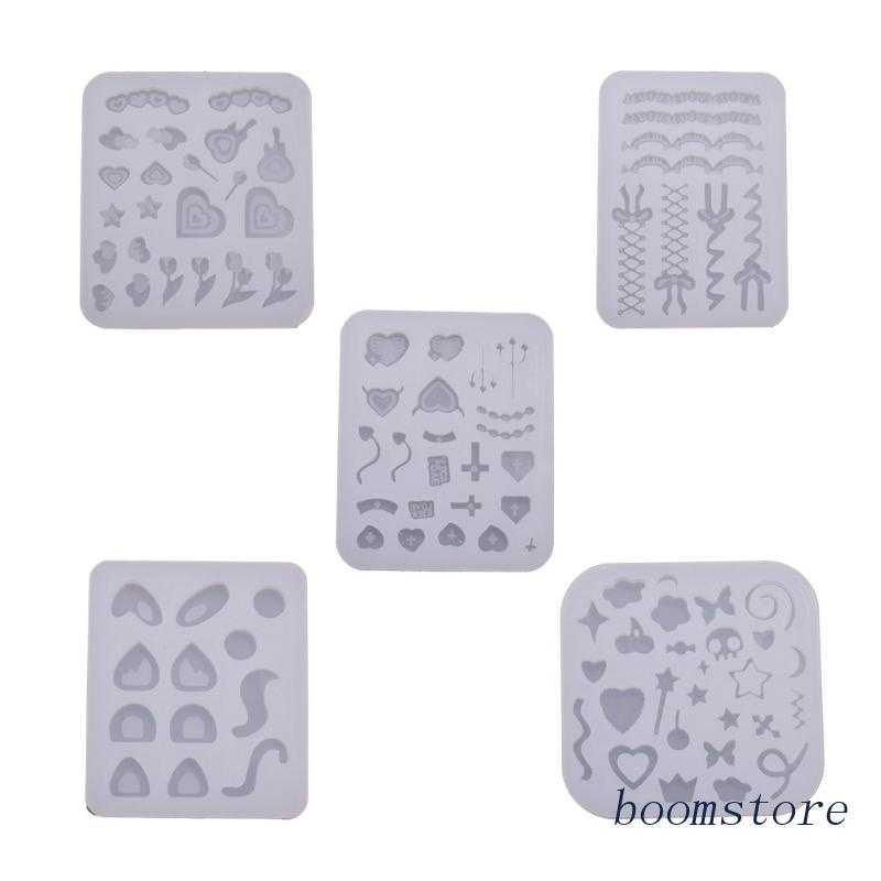 Khuôn Silicone Làm Trang Sức Nhựa Epoxy Hình Nơ / Bông Hoa / Trái Tim DIY