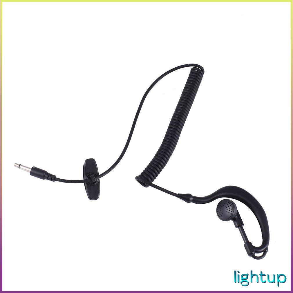 In-Line 3,5Mm Single Ear Curve Earhook Tai nghe Xoắn ốc Walkie Talkie Police