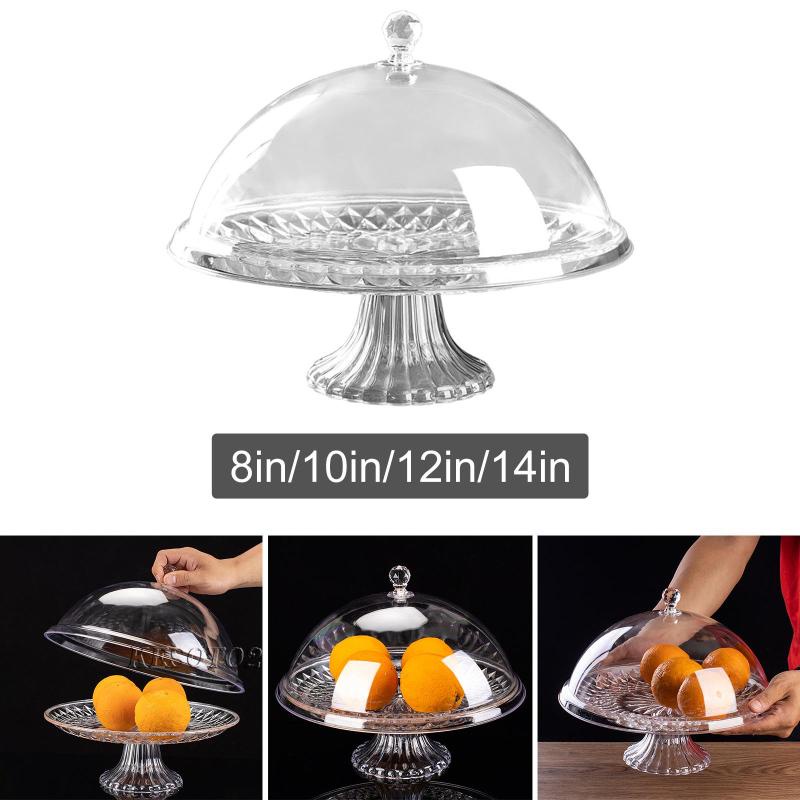 Set 2 Đĩa Đựng Bánh Kèm Nắp Đậy Dày Dặn 8in Tiện Dụng Cho Nhà Bếp