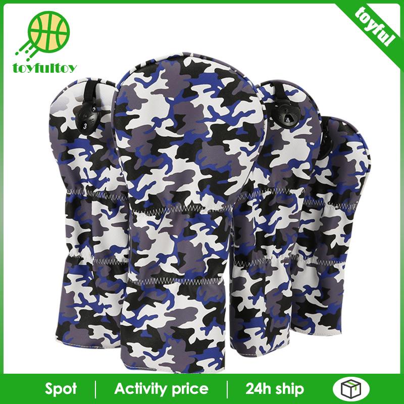 Set 4 Vỏ Bọc Bảo Vệ Đầu Gậy Đánh Golf Bằng Gỗ