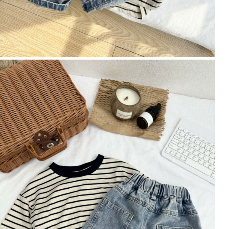 Quần Short Denim Rách Dáng Rộng Thoải Mái Thời Trang Mùa Hè Phong Cách Hàn Quốc Cho Bé Trai
