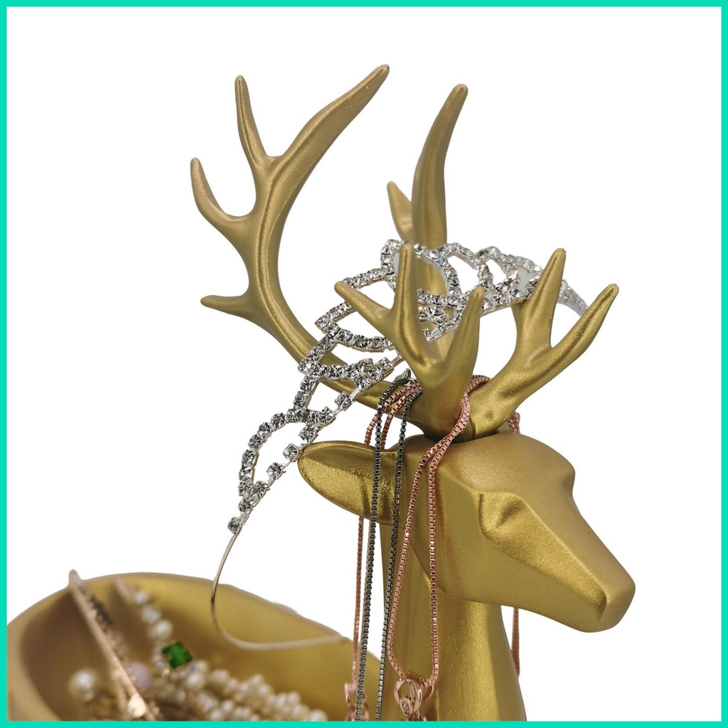 Tượng Hươu Bằng Resin Resin Kèm Giỏ Đựng Để Bàn Trang Trí Nội Thất