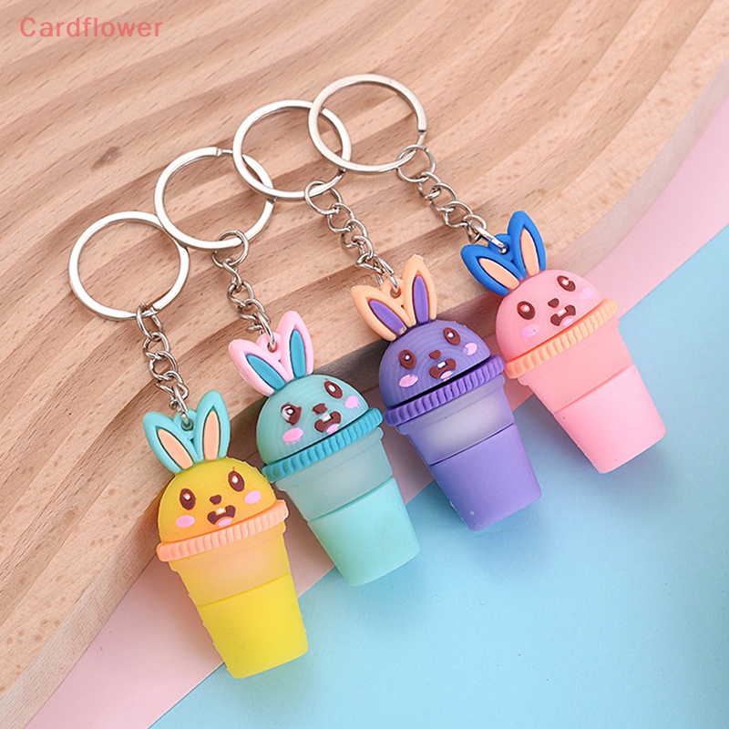 < Cardflower > Móc Khóa Hình Cây Kem Ba Chiều Sáng Tạo Trang Trí Túi Xách Mới