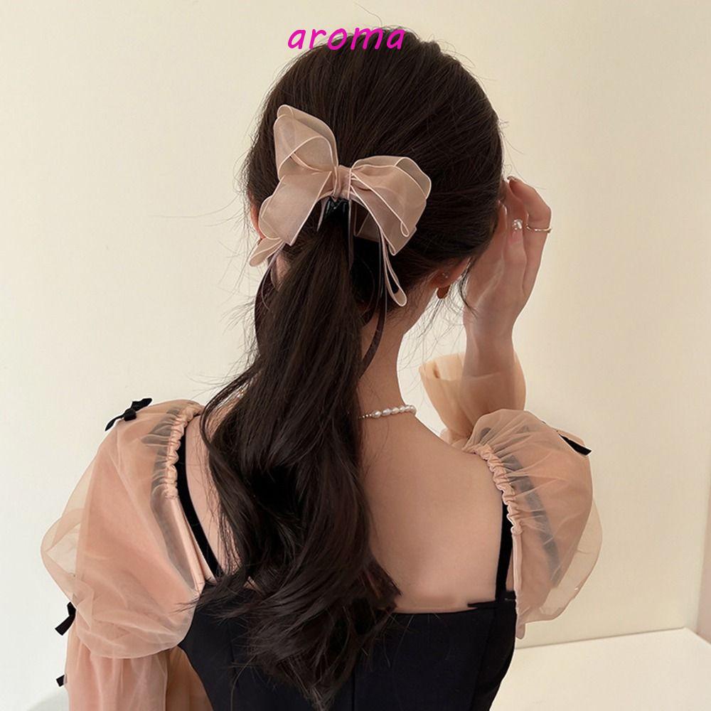 Kẹp Tóc Nơ Ruy Băng Phong Cách Hàn Quốc Thanh Lịch Dành Cho Nữ