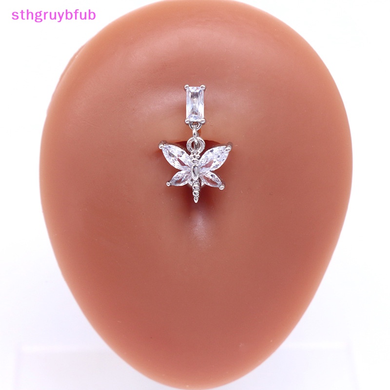 Khuyên RốN HìNh Nơ / TráI Tim ĐíNh Đá BằNg ThéP Không Gỉ