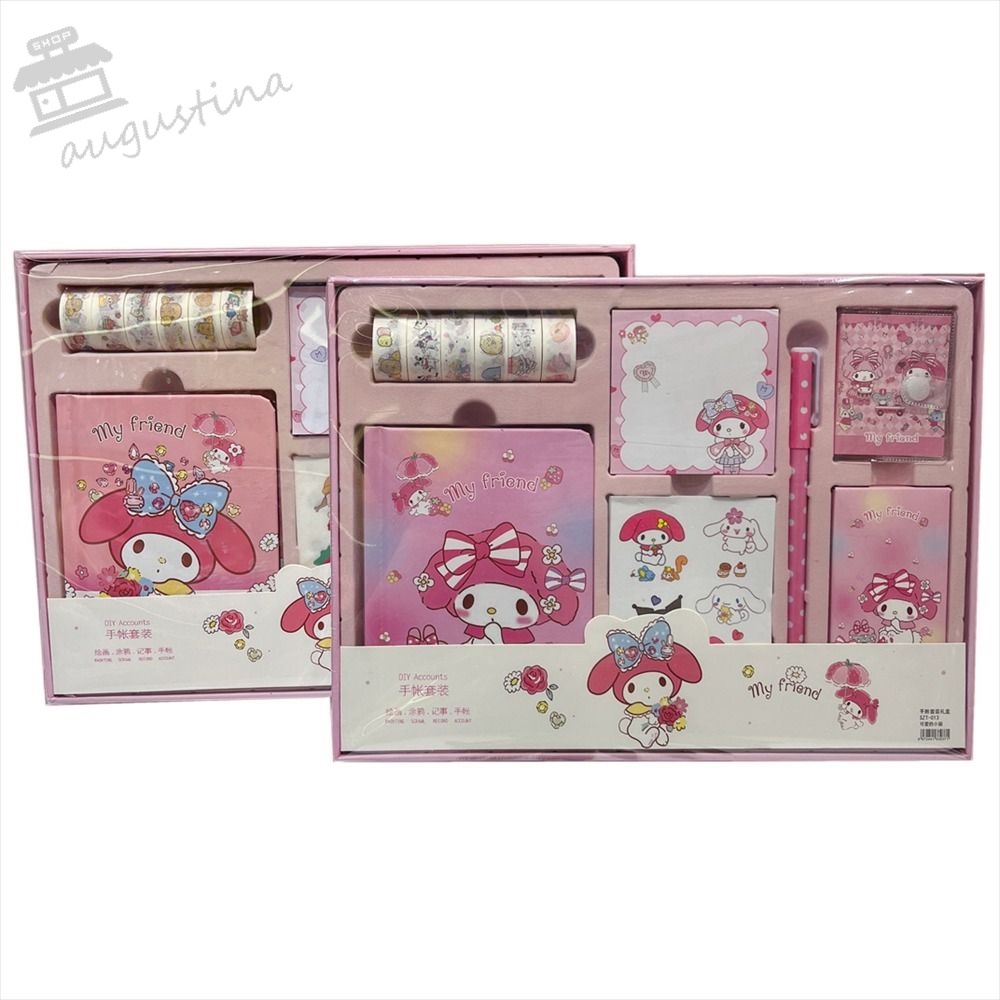 Sổ Tay AUGUSTINA Kuromi Melody Cinnamoroll Kèm Hộp Quà Tặng