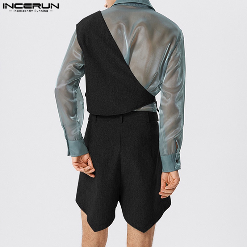 Bộ đồ INCERUN gồm áo vest và quần short thiết kế giản dị