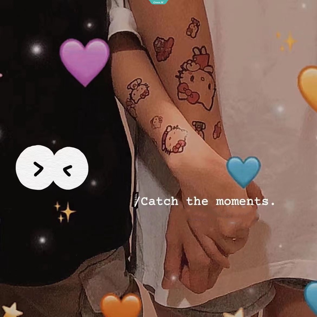 Miếng Dán Hình Xăm Hoạt Hình My Melody Kuromi Dễ Thương Chống Nước Lâu Trôi Làm Quà Tặng Cho Học Sinh