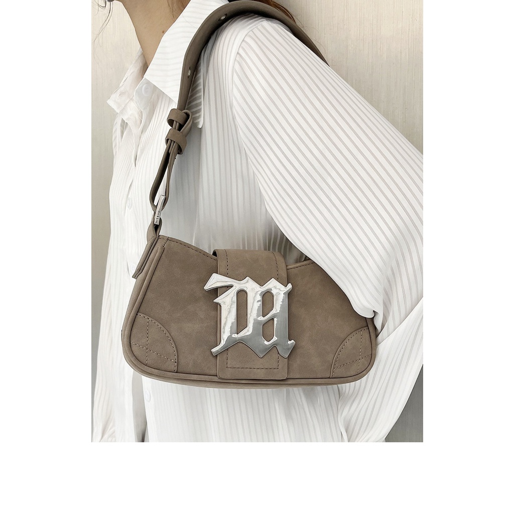 Túi Xách Đeo Vai / Kẹp Nách Chất Liệu Da Lộn 2K Phong Cách Retro Dành Cho Nữ