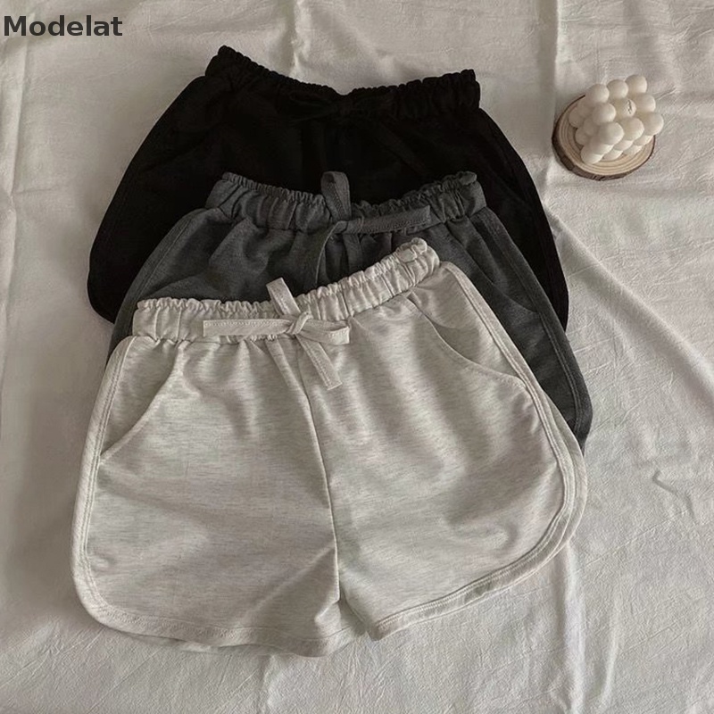 Quần Short Dáng Chữ A Thoáng Khí Màu Trơn Đơn Giản Thời Trang Mùa Hè Cho Nữ