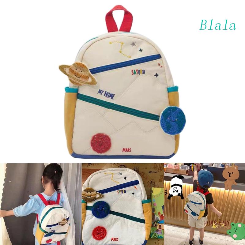 Ba Lô Cotton Thêu Hình Trái Đất / Ngôi Sao / Hành Tinh Màu Tương Phản Dễ Thương Cho Người Lớn Và Trẻ