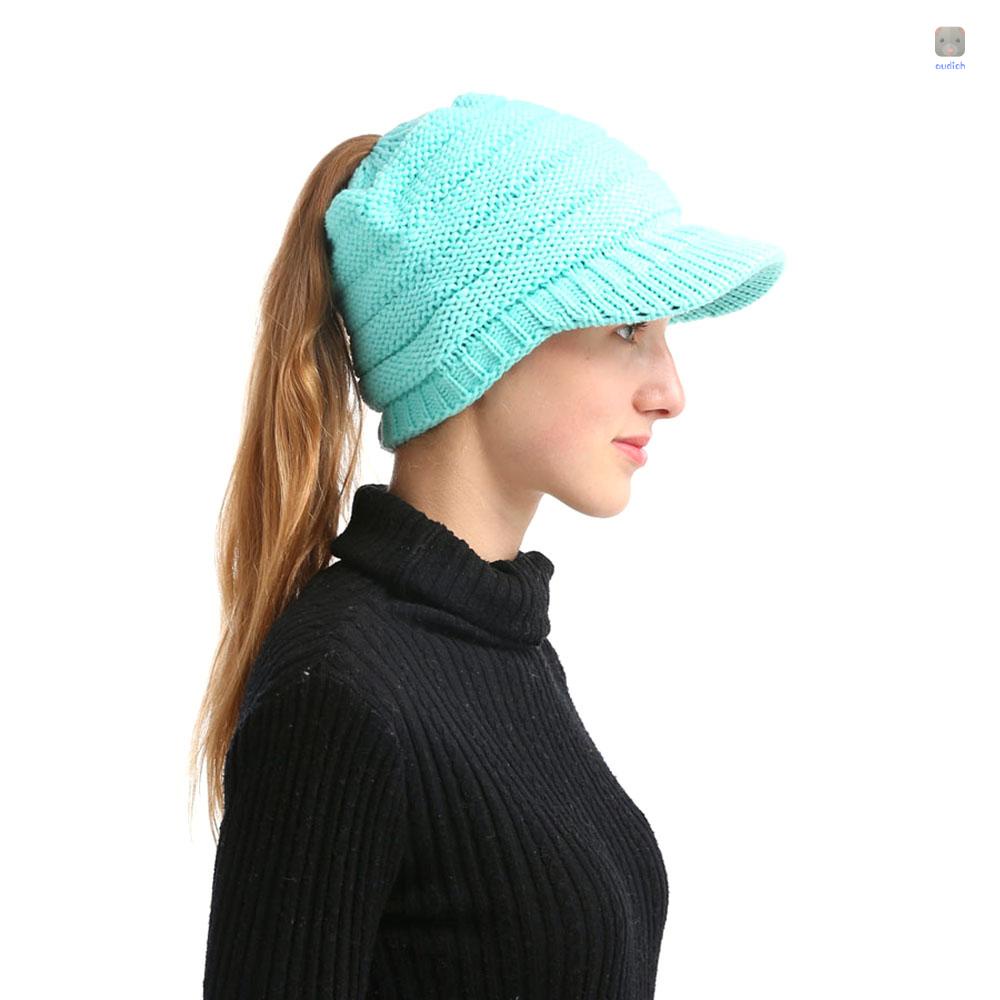 Mũ Beanie Dệt Kim Mềm Mại Dày Dặn Giữ Ấm Mùa Đông Cho Nữ