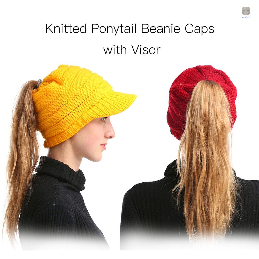 Mũ Beanie Dệt Kim Mềm Mại Dày Dặn Giữ Ấm Mùa Đông Cho Nữ