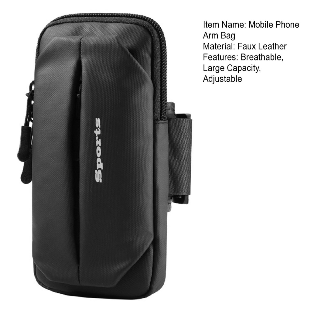 Nicetrave.mx Túi Đựng Điện Thoại Đeo Cánh Tay Tập Thể Dục Ngoài Trời Nhiều Lớp In Chữ Thời Trang Unisex