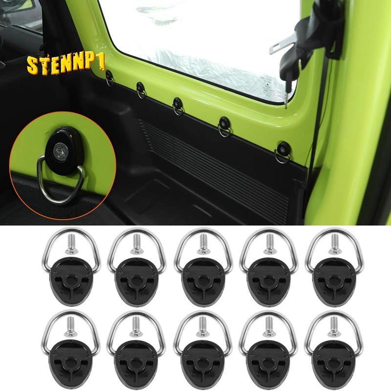 10-pack Metal Tie-Down Neo khóa D-Ring cho Suzuki Jimny JB64 JB74W 2019 2020 2021 Khu vực chở hàng thân cây