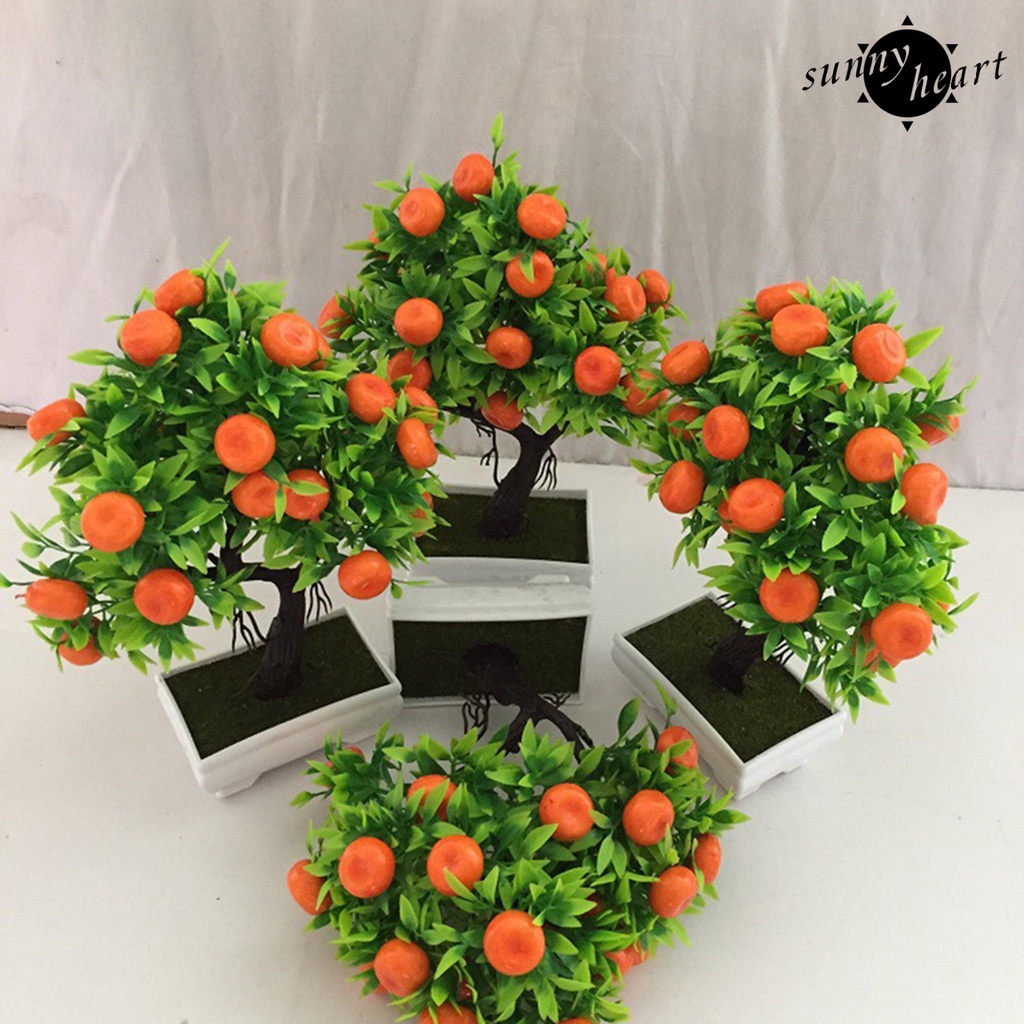 Bộ 23 Chậu Cây Cam Nhân Tạo Bằng Nhựa Không Phai Màu Dùng Trang Trí