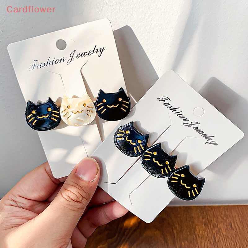 < Cardflower > Kẹp Tóc Mái Mặt Mèo Hoạt Hình Axit Acetic Dễ Thương Tạo Kiểu Tóc Cho Bé Gái