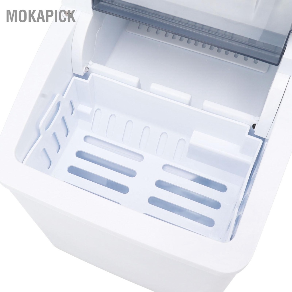 Mokapick Máy Làm Đá Để Bàn ABS Điện Di Động 9 Trong 8 Đến Phút Phích Cắm Châu Âu 220V Trắng