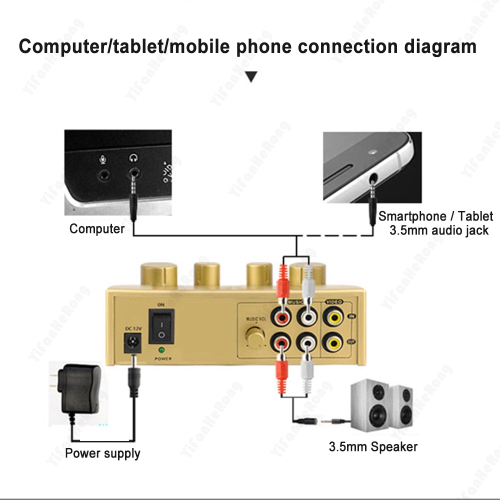 Bộ Trộn Âm Thanh Đầu Vào Micro Karaoke Chuyên Dụng
