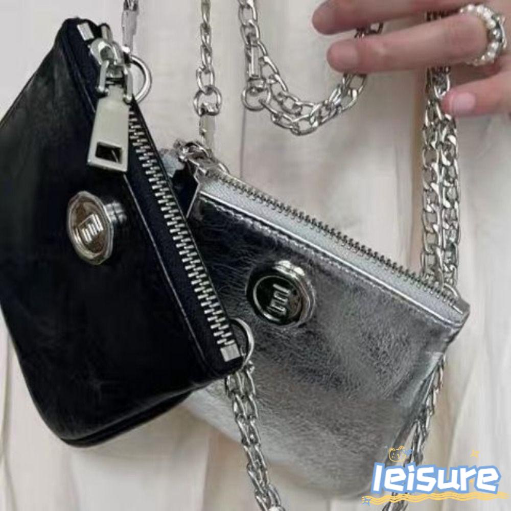 Túi Đeo Chéo Mini Màu Đen Thời Trang Thanh Lịch|Ví Đựng Thẻ ID / Tiền Xu Thiết Kế Dễ Thương Cho Bé