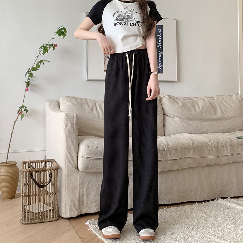 Quần Dài Ống Rộng Lưng Cao Thời Trang Cá Tính Cho Nữ