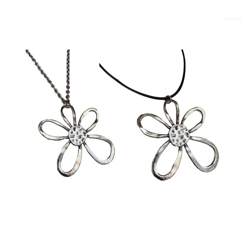 Vòng Cổ Choker Chất Liệu Hợp Kim Mặt Hoa Rỗng Cho Nữ