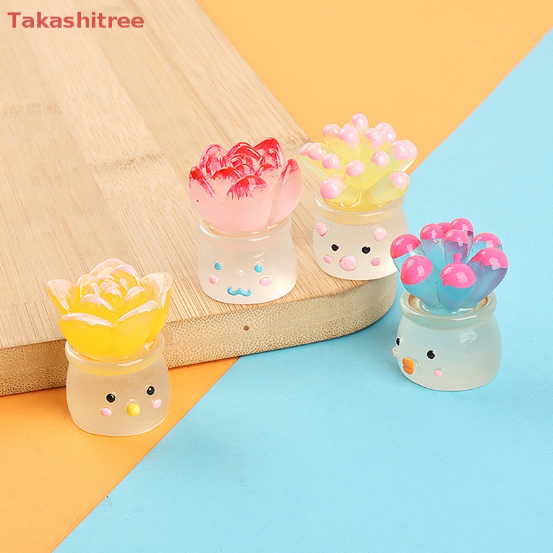 1 Chậu Cây Nhựa Phát Quang mini Để Bàn Trang Trí