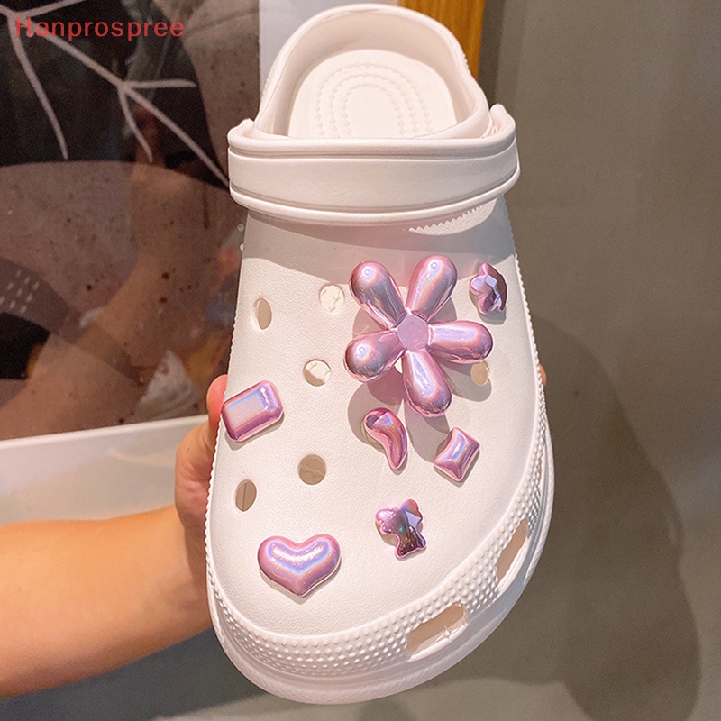 1 Bộ Phụ Kiện Trang Trí Giày Hình Hoa / Giày Croc Hoạt Hình Dễ Thương Có Thể Tháo Rời DIY