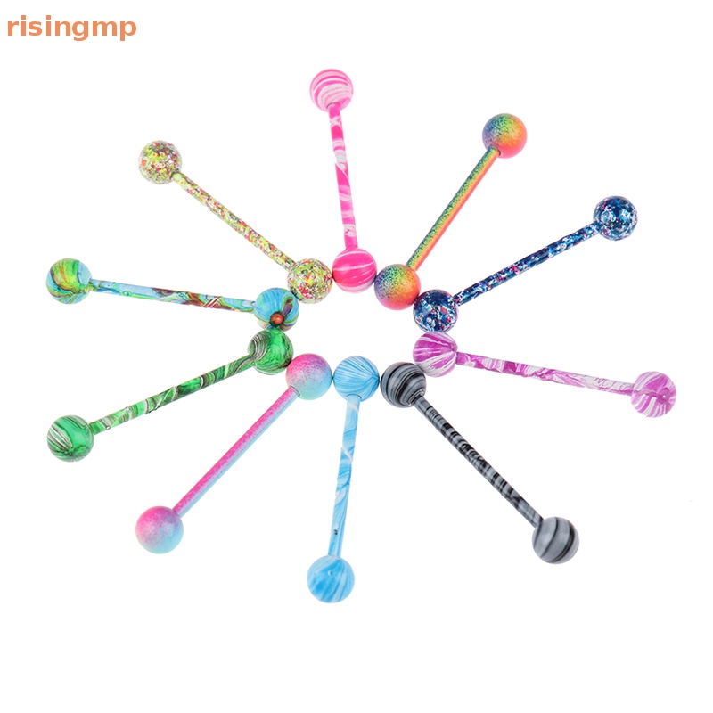 Set 10 Khuyên Lưỡi Bằng Thép Không Gỉ Cá Tính