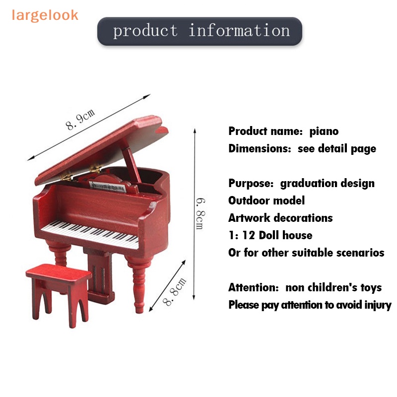 1 Set Mô Hình Đàn Piano Tỉ Lệ 1: 12 Trang Trí Nhà Búp Bê