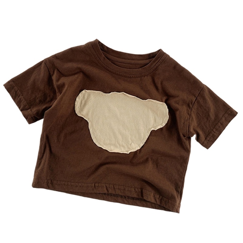 Áo Thun Tay Ngắn In Họa Tiết Gấu Hoạt Hình Đáng Yêu Dành Cho Bé Trai Gái 1-4 Tuổi