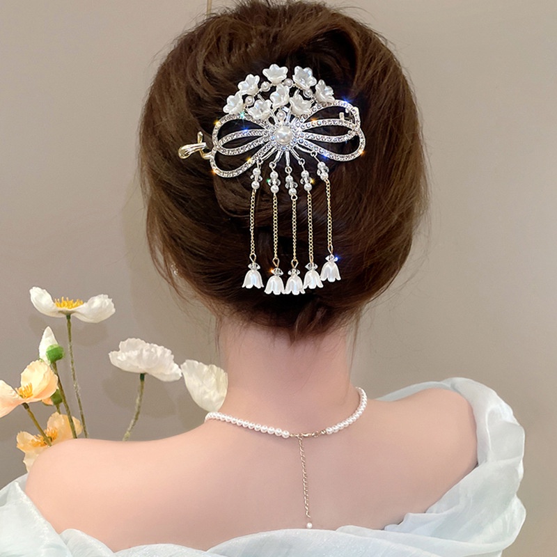 Haimeikang Kẹp Tóc Đính Đá Và Ngọc Trai Thời Trang Mới Cho Nữ